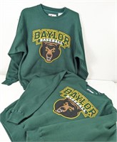 (2) Baylor Baseball Green Sweatshirts - Size M