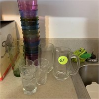 LOT OF GLASSES (SOME PLASTIC)