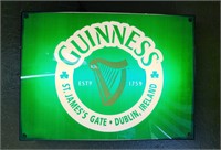 Guinness Lighted Sign, 13.5” x 18.5” x 3.5”