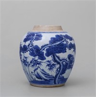 Blue And White Bamboo Jar