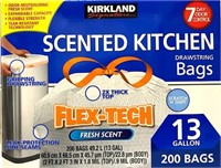 G) ~200ct Kirkland Signature Flex-Tech 13-Gallon