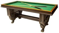 ITALIAN ART DECO PROFUSELY CARVED BILLIARDS TABLE