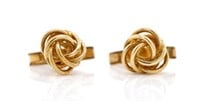 9ct yellow gold knot wing back cufflinks