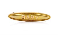 Antique Australian 9ct gold baby bar brooch