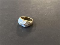 Ring Mkd. 14K with 4 Small Diamonds, 6.9 Grams