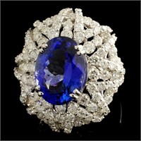 8.04ct Tanzanite & 3.97ctw Diam Ring in 18K Gold