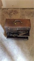 Vintage tool box with misc tools