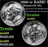 1996-w Roosevelt Dime RARE! Near Top Pop! 10c Grad