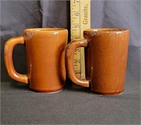 Vtg DCC USA Pottery Brown Coffee Mugs
