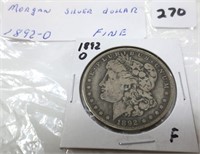 1892-O Morgan silver dollar