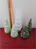 Lot of 5 Christmas Trees- See Pictures