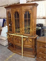 Large glass front 2 pc china hutch, glass