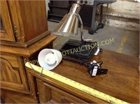 2 pcs, desk lamp with organiser base, clip on