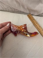 Buttons & Bows Carnival Glass Shoe 5 3/4" long