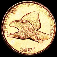 1857 Flying Eagle Cent UNCIRCULATED RED