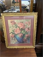 Luara Jacobs Roses Litograph Framed / Autographed