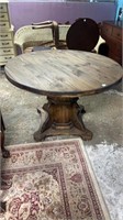 Round Farmhouse Single Pedestal Dining Table