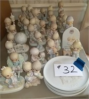 27 Figurine & 5 Plates Precious Moments Collection