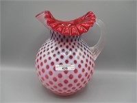 Fenton cranberry opal Window water pitcher