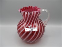 Fenton cranberry opal 7" swirl pitcher