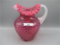 Fenton cranberry opal Drapery water pitcher