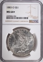 1883-O MORGAN DOLLAR NGC MS 64+