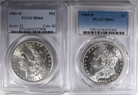 1901-O & 1904-O MORGAN DOLLARS PCGS