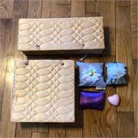 (2) Quilted Vanity Boxes with Perfumed Sachets