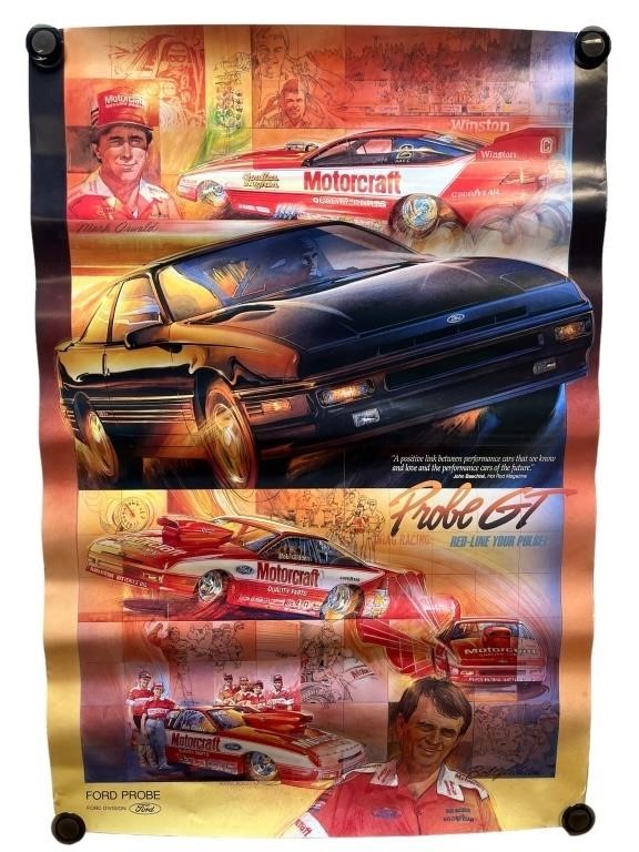 Vintage Ford Probe racing poster