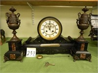 Dated 1875 London England Iron Mantel Clock &