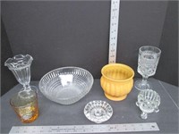 Lot of Crystal & Glassware, Including Plant Pot