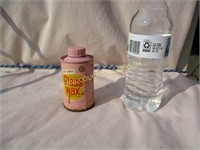 Vintage Gold Seal glass wax metal bottle