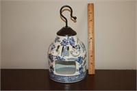 Hanging Porcelain Blue & White BIrd House