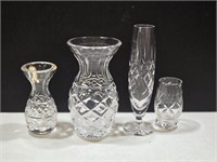 (4) Crystal Vases