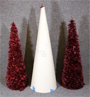5pc Burgundy Feather Trees