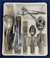 Approximately (56) Pieces of flatware and serving