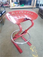 Vintage Style Red Tractor Swivel Seat Stool