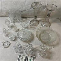 Pressed Glass Lot- 15 pc (in#51)