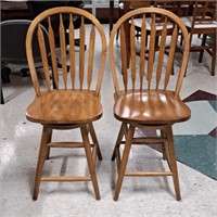 2 TEI Oak Bar Stools