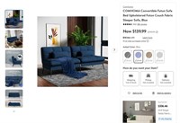 B3847  Blue Futon Sofa Bed