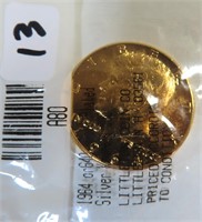 Gold Plated 90% Silver Kennedy Half Dollar