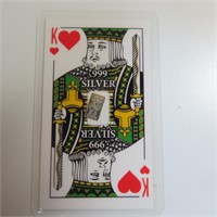 2.5 Grains of Silver in a King of Hearts Card