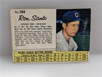 1962 Jello Ron Santo Card 184 Hand Cut