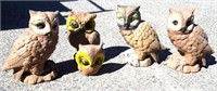 5 Brown Cement Owls
