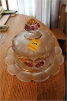 NORTHWOOD "CHERRY' COVERED BUTTER DISH ROUND