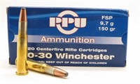 20rds PPU 30-30 Winchester 150gr Rifle Cartridges