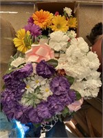 Boxful of fake flowers