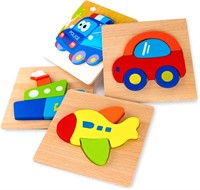 SKYFIELD Wooden Vehicle Puzzles for Toddlers