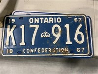 5 Ontario License Plates 60-70’s (one rusty)