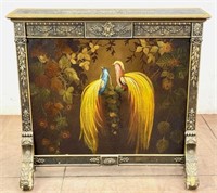 Antique European Painted Wood Fireplace Screen